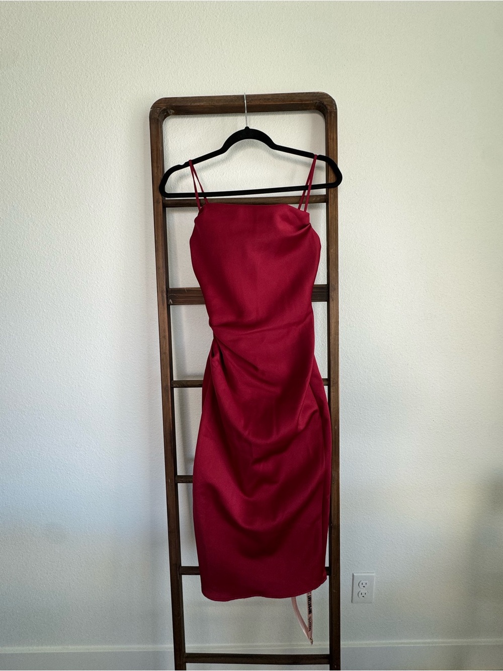 House of CB Burgundy Midi Slip Dress